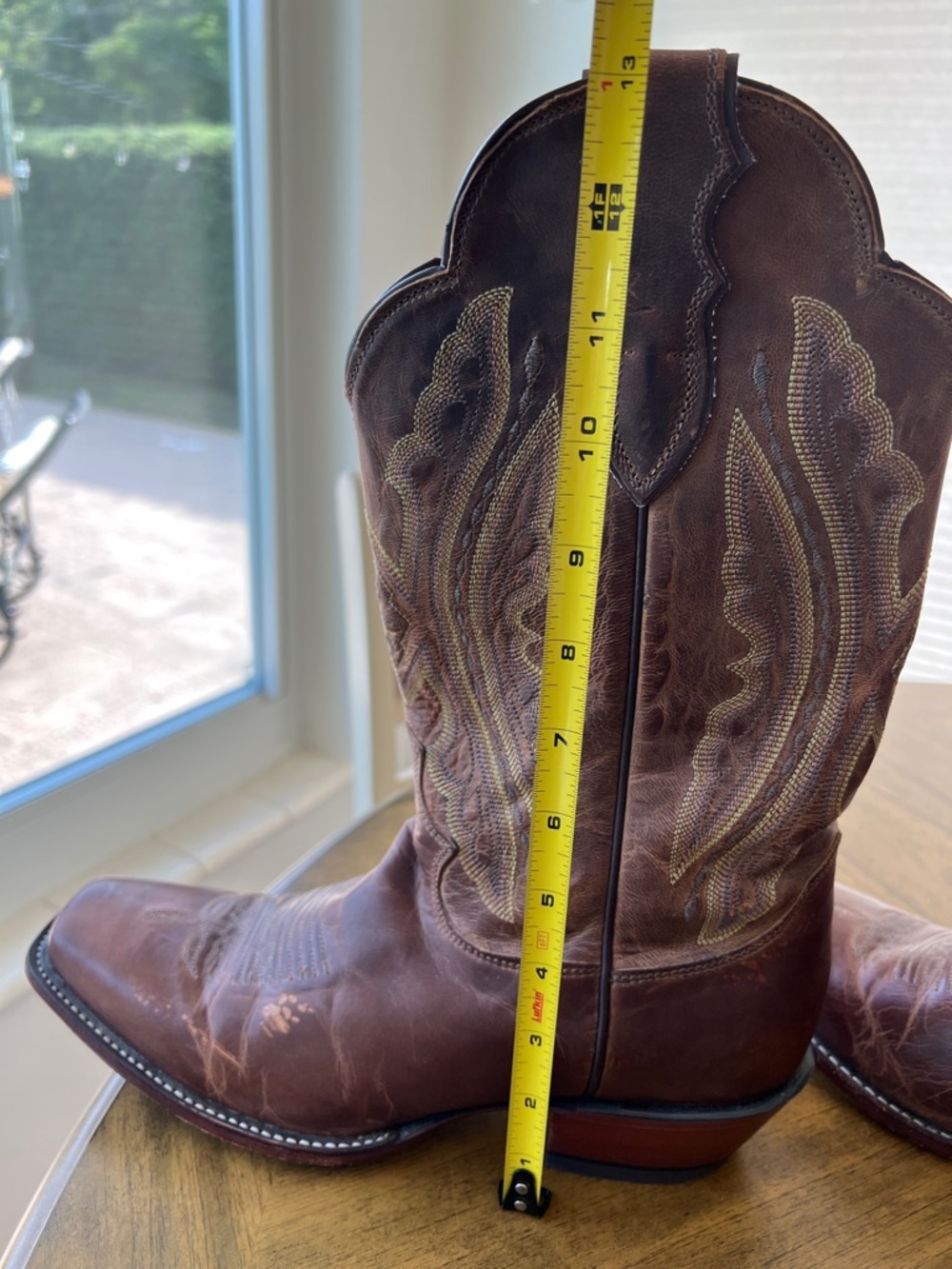 Women’s Justin Brown Western Leather Cowboy Boots - Picture 9 of 15